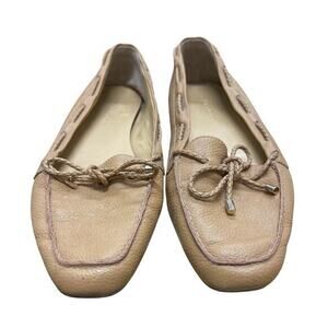 Talbots tan leather classic comfort driving loafers sz 7.5 - 8